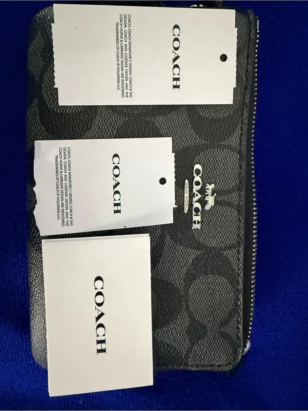Coach Wristlet Wallet Double Zip Black /Smoke Brand New with Tags NWT